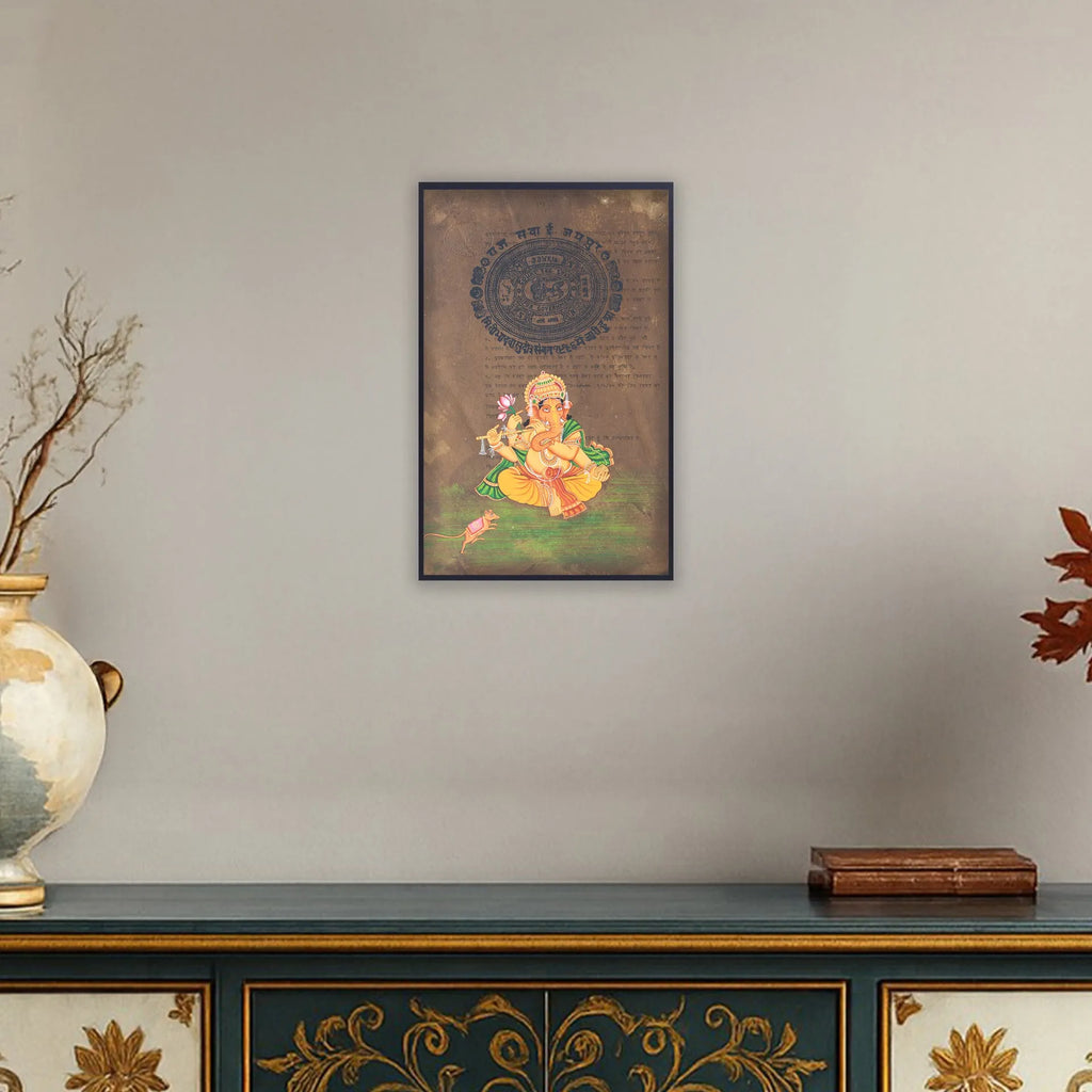 Ganpati on old postal paper