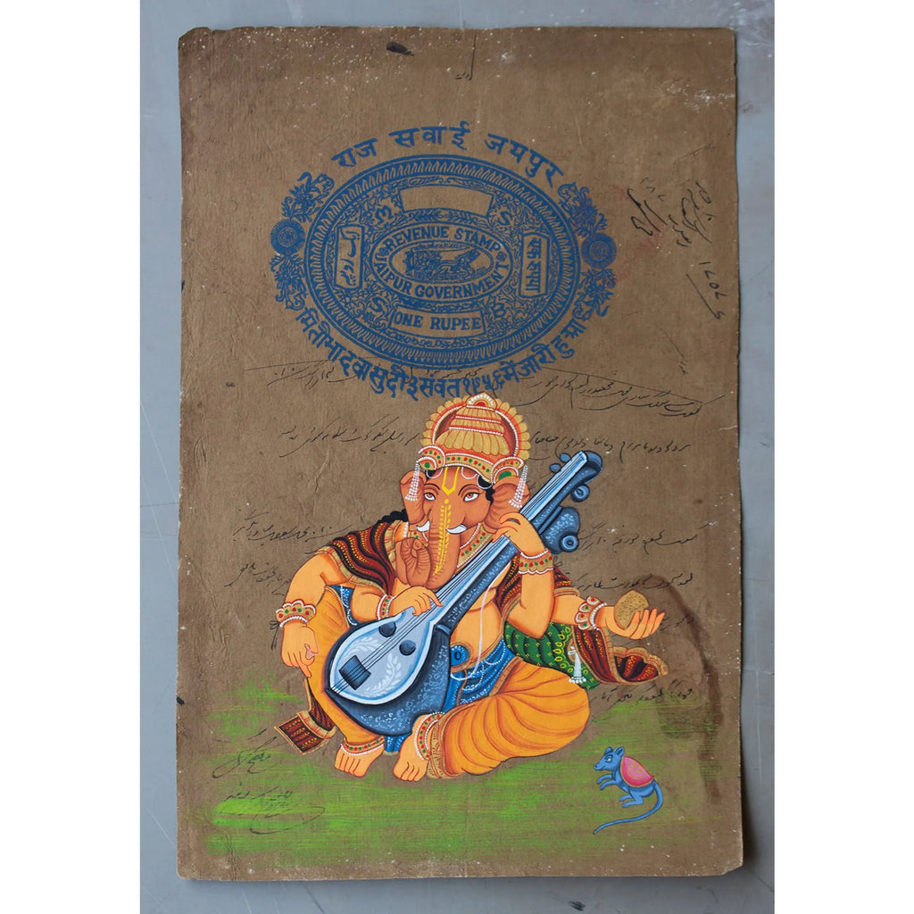 Ganpati on old postal paper