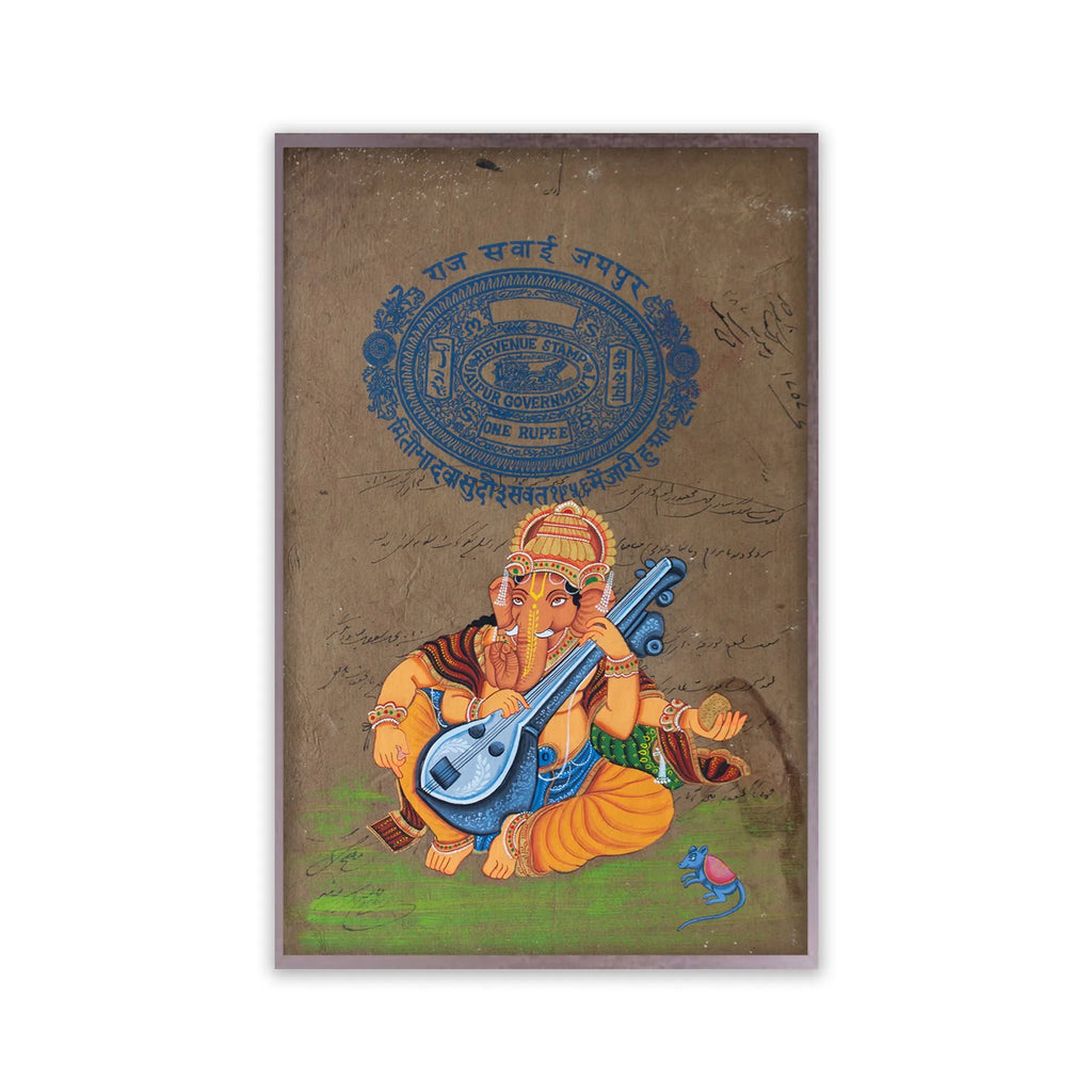 Ganpati on old postal paper