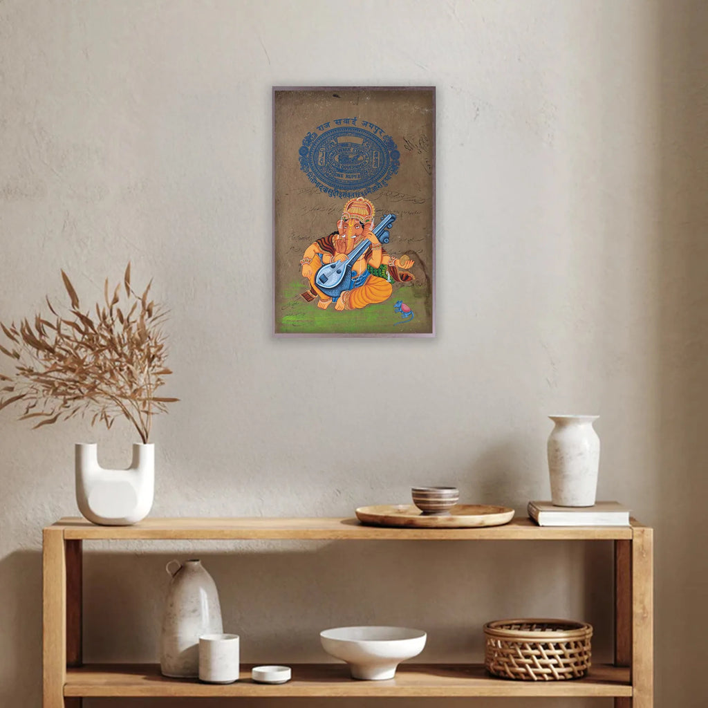 Ganpati on old postal paper
