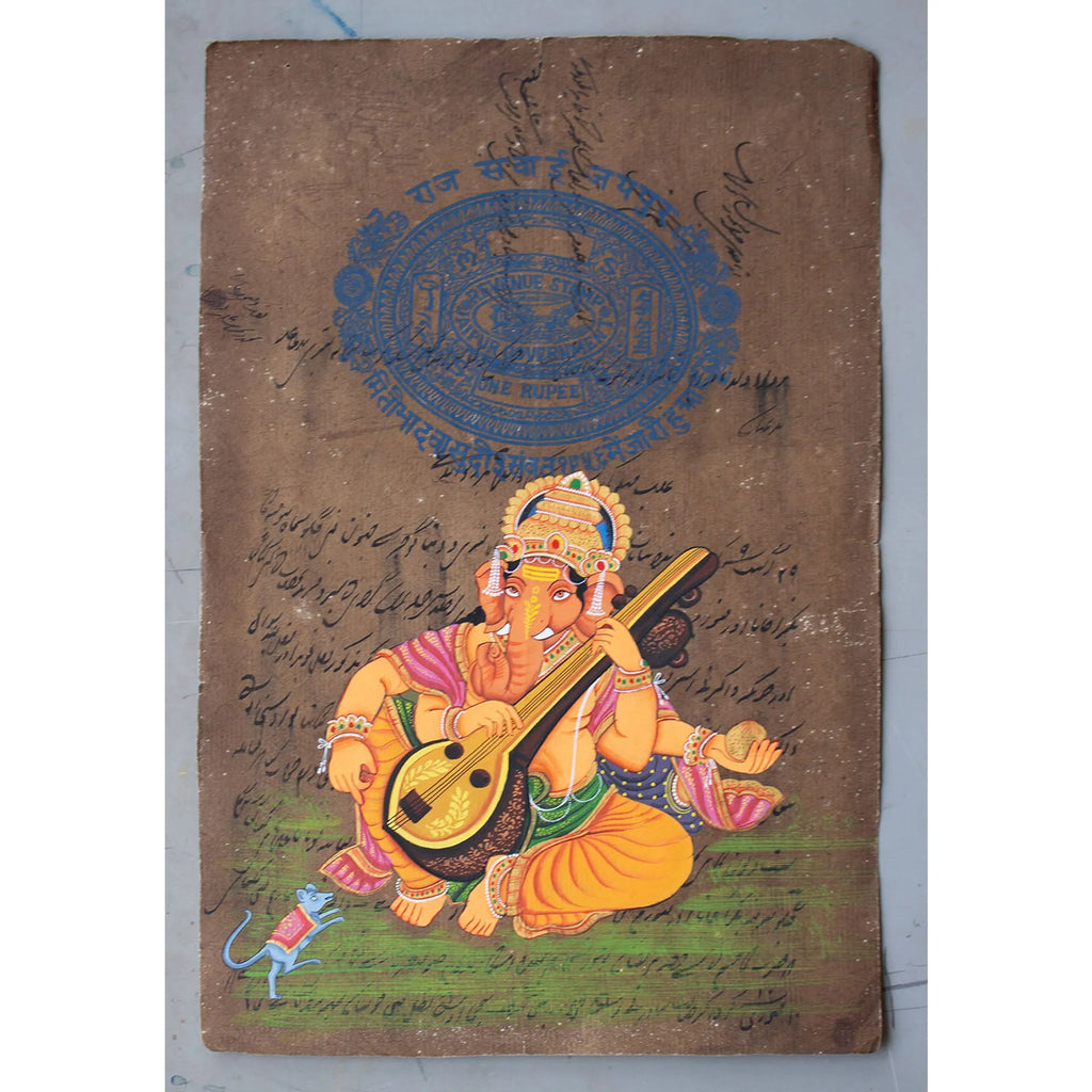 Ganpati on old postal paper