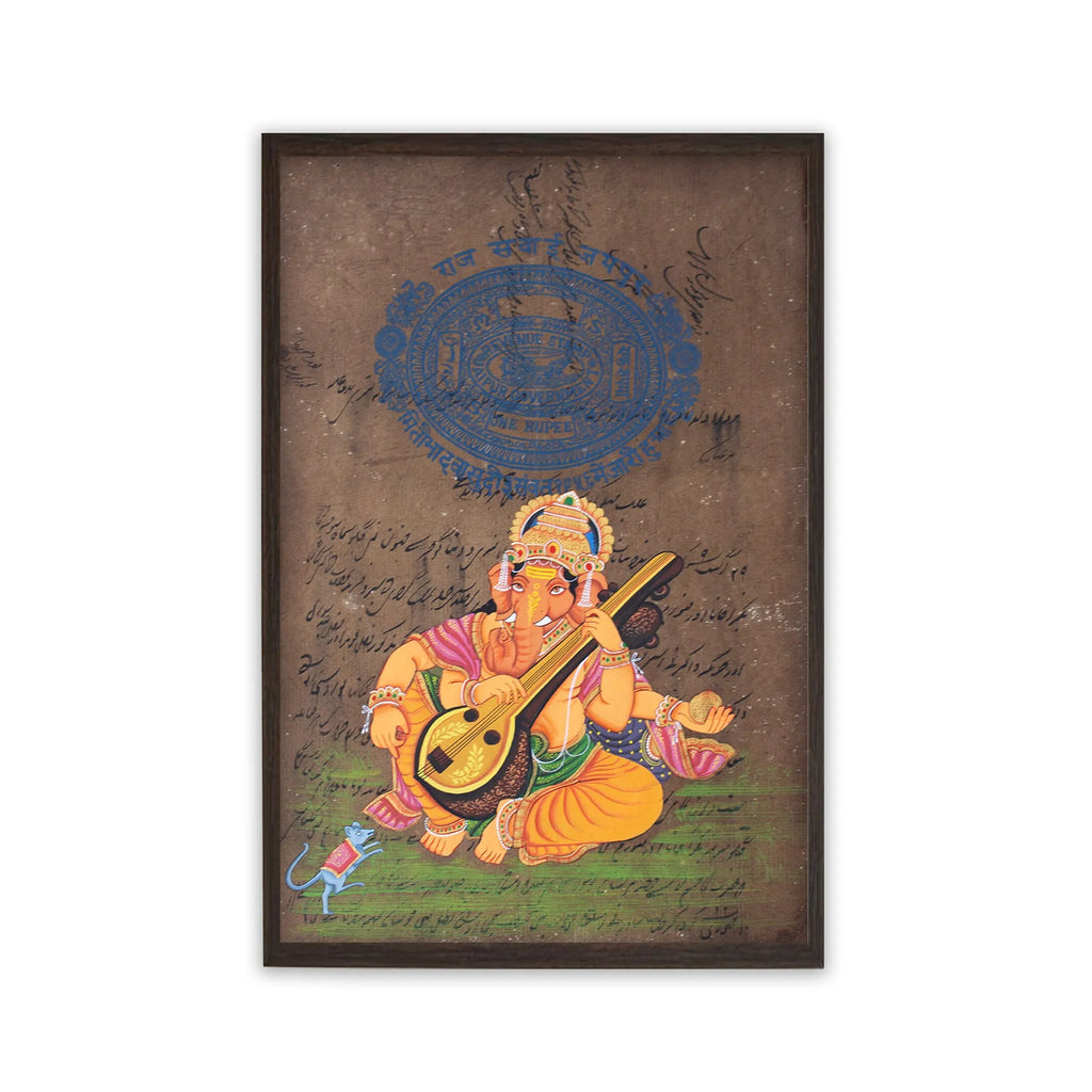 Ganpati on old postal paper