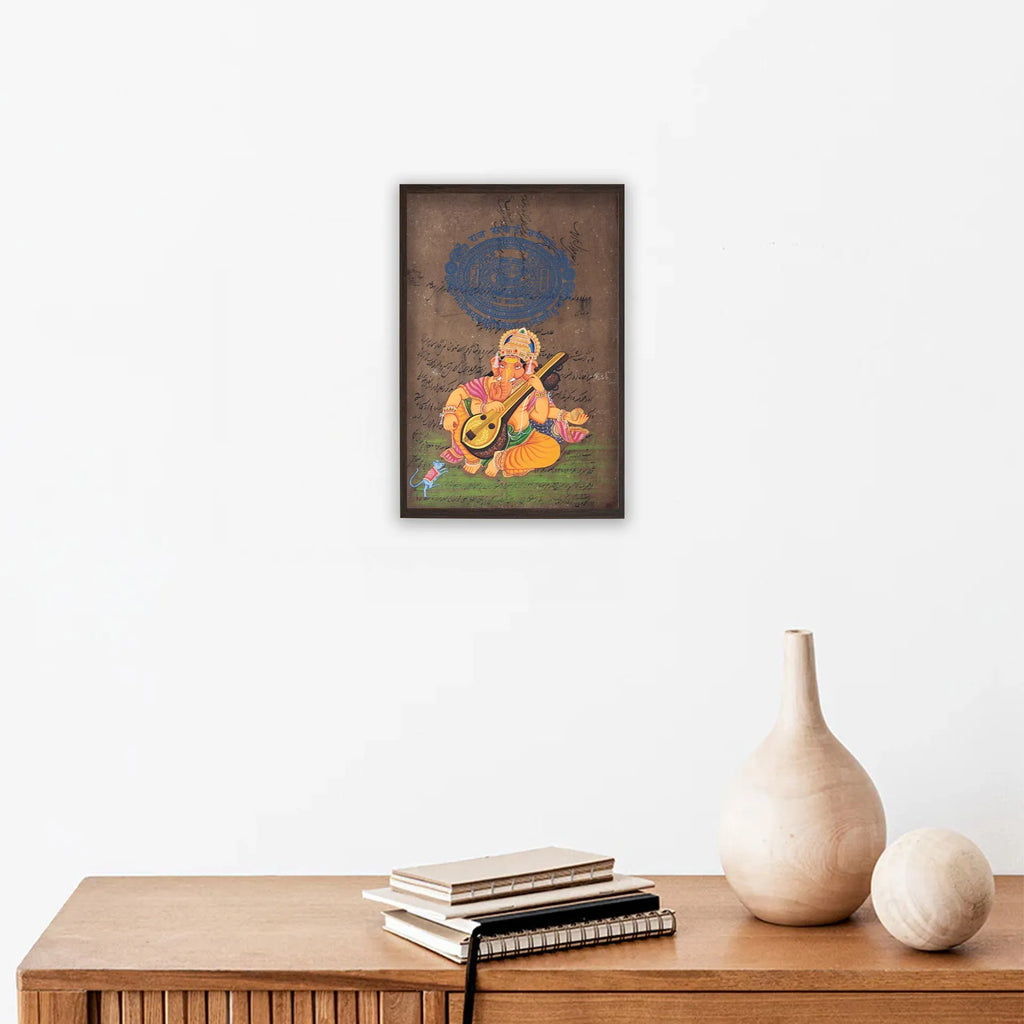 Ganpati on old postal paper