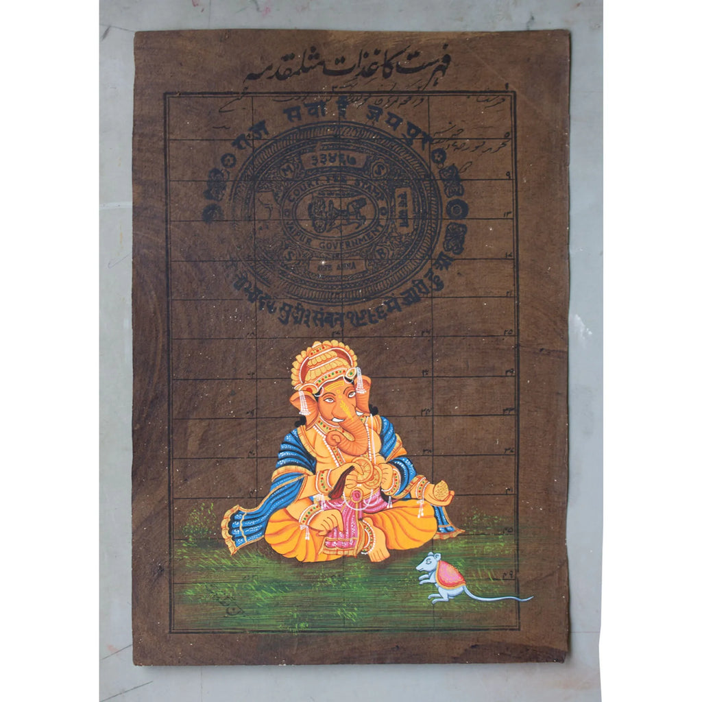 Ganpati on old postal paper