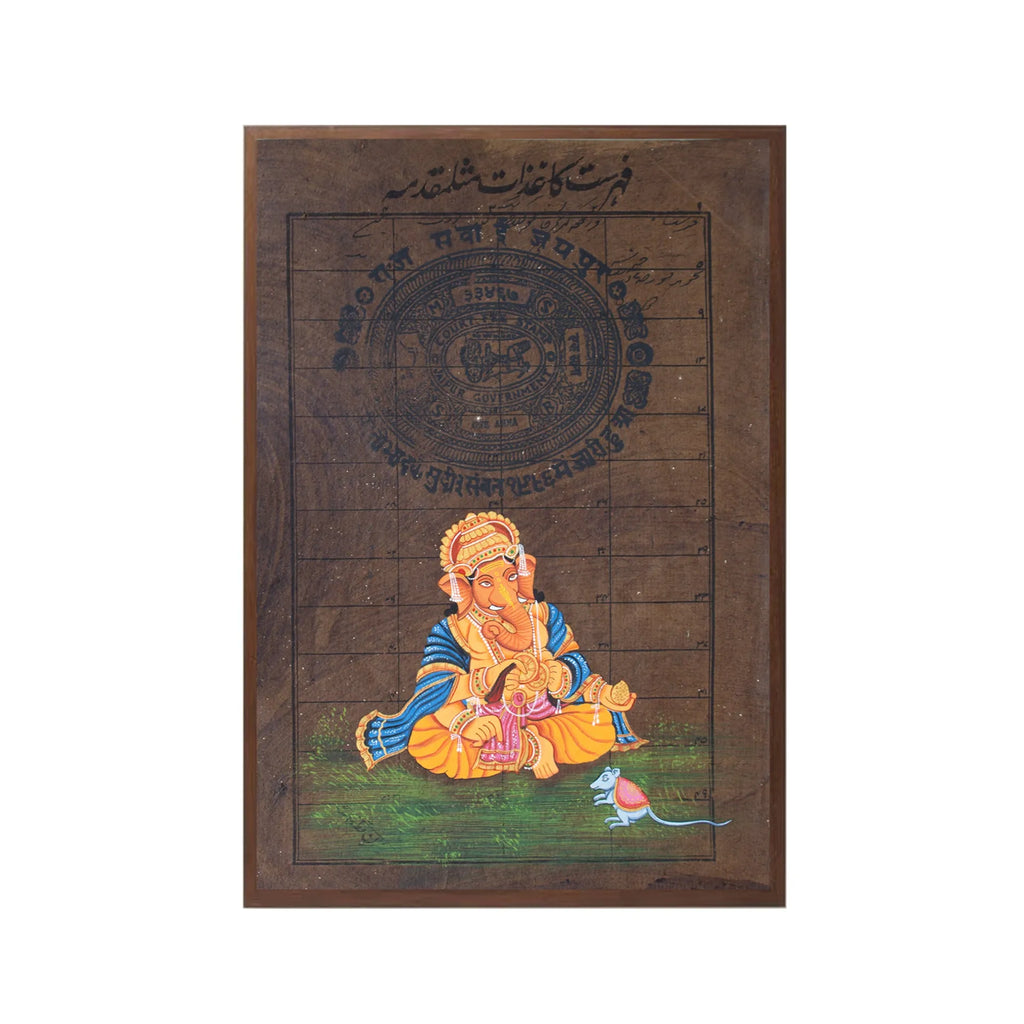 Ganpati on old postal paper