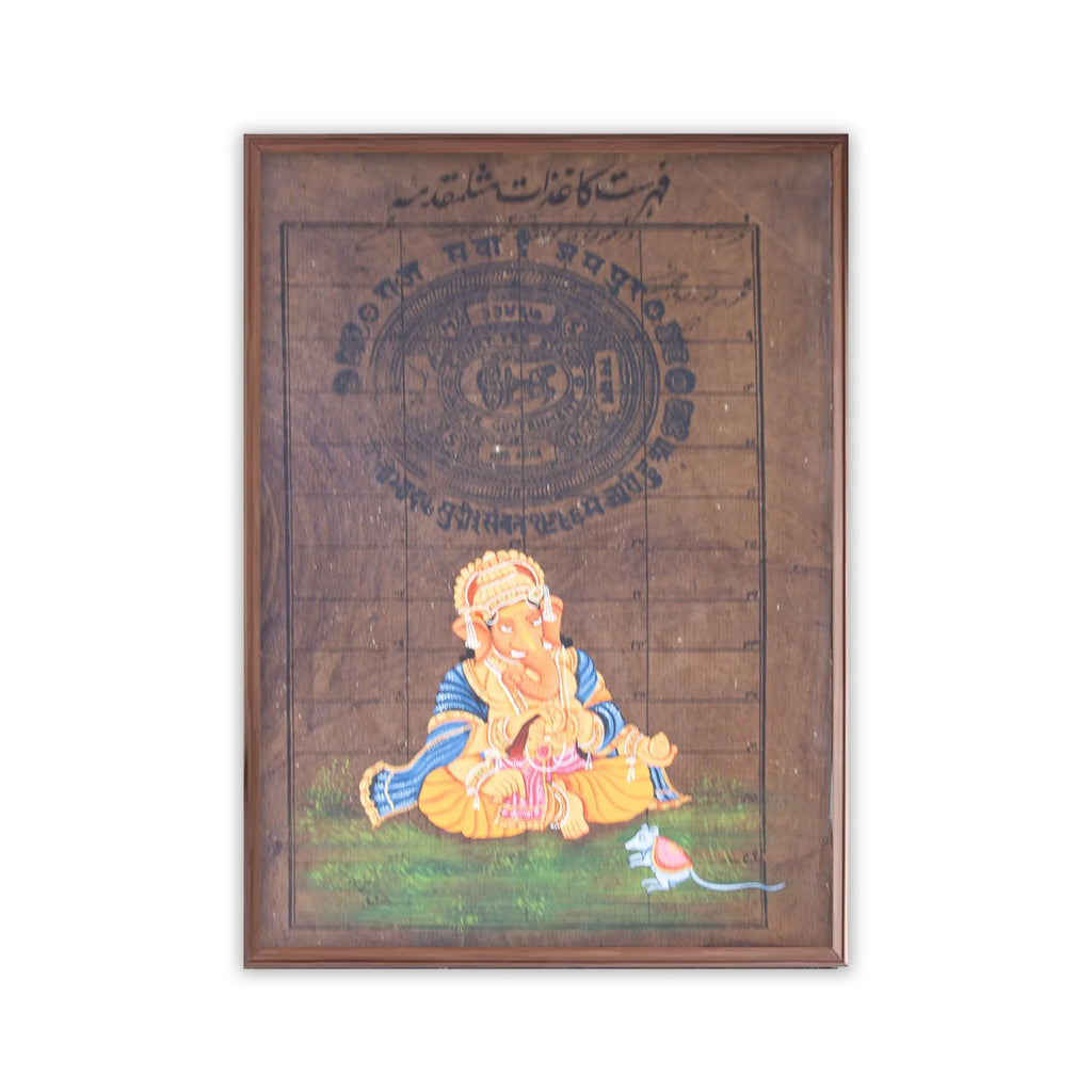 Ganpati on old postal paper