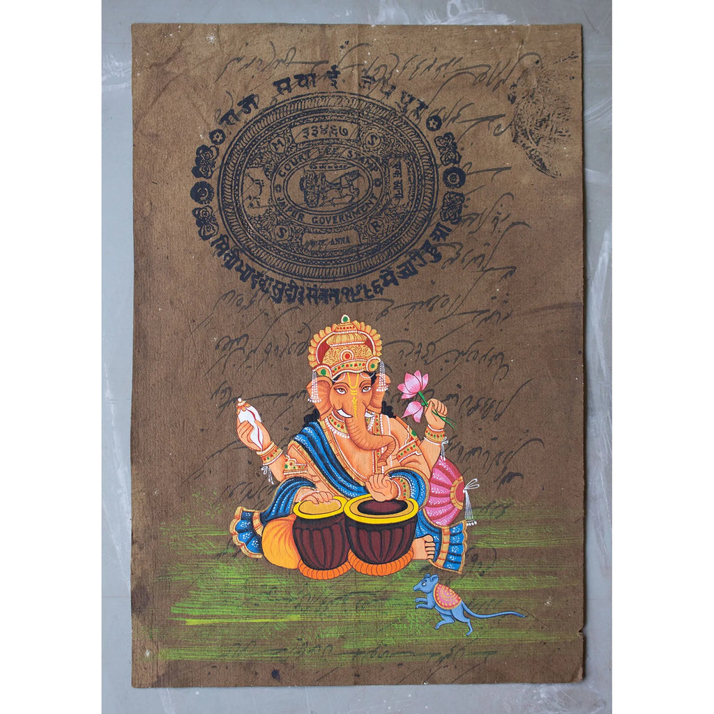 Ganpati on old postal paper