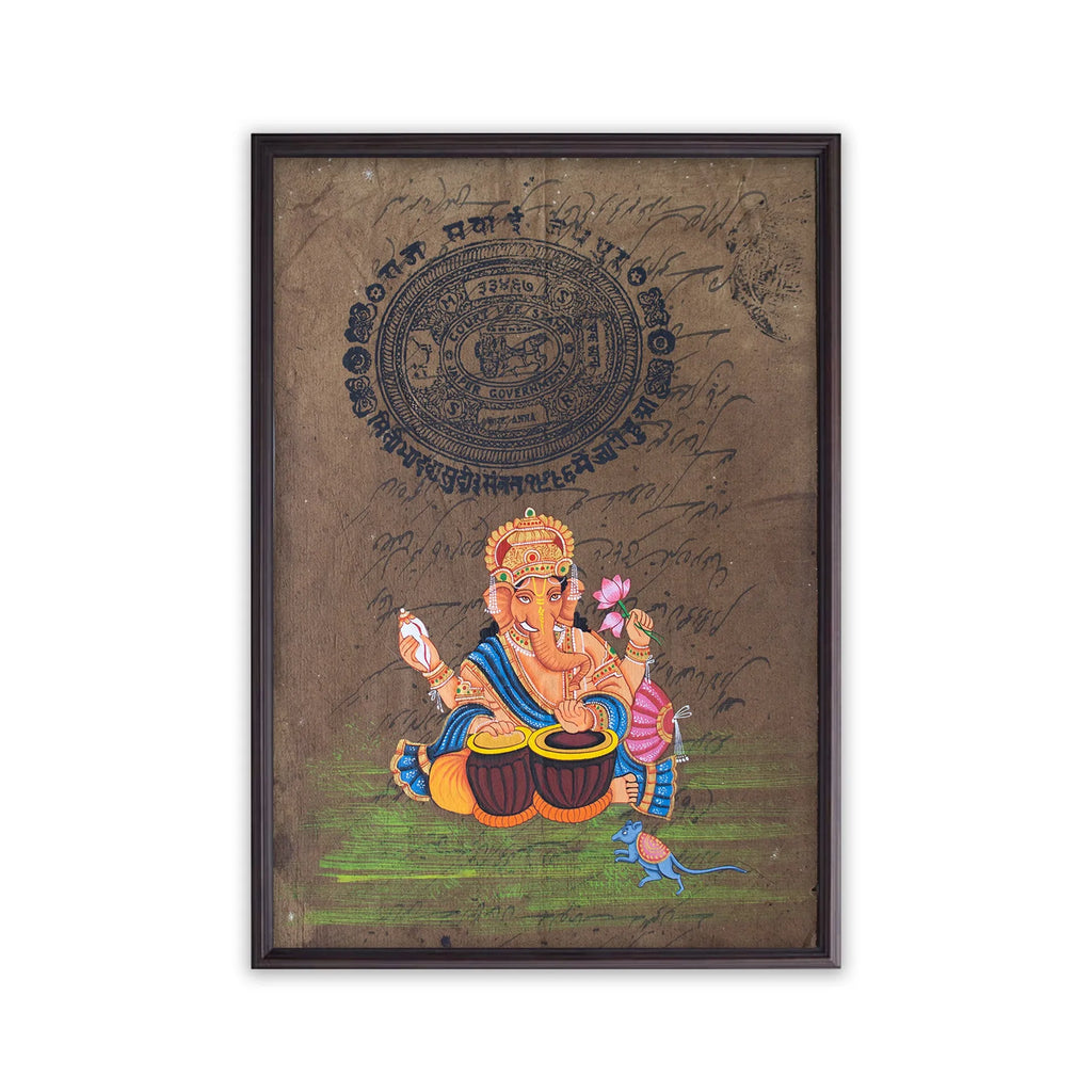 Ganpati on old postal paper