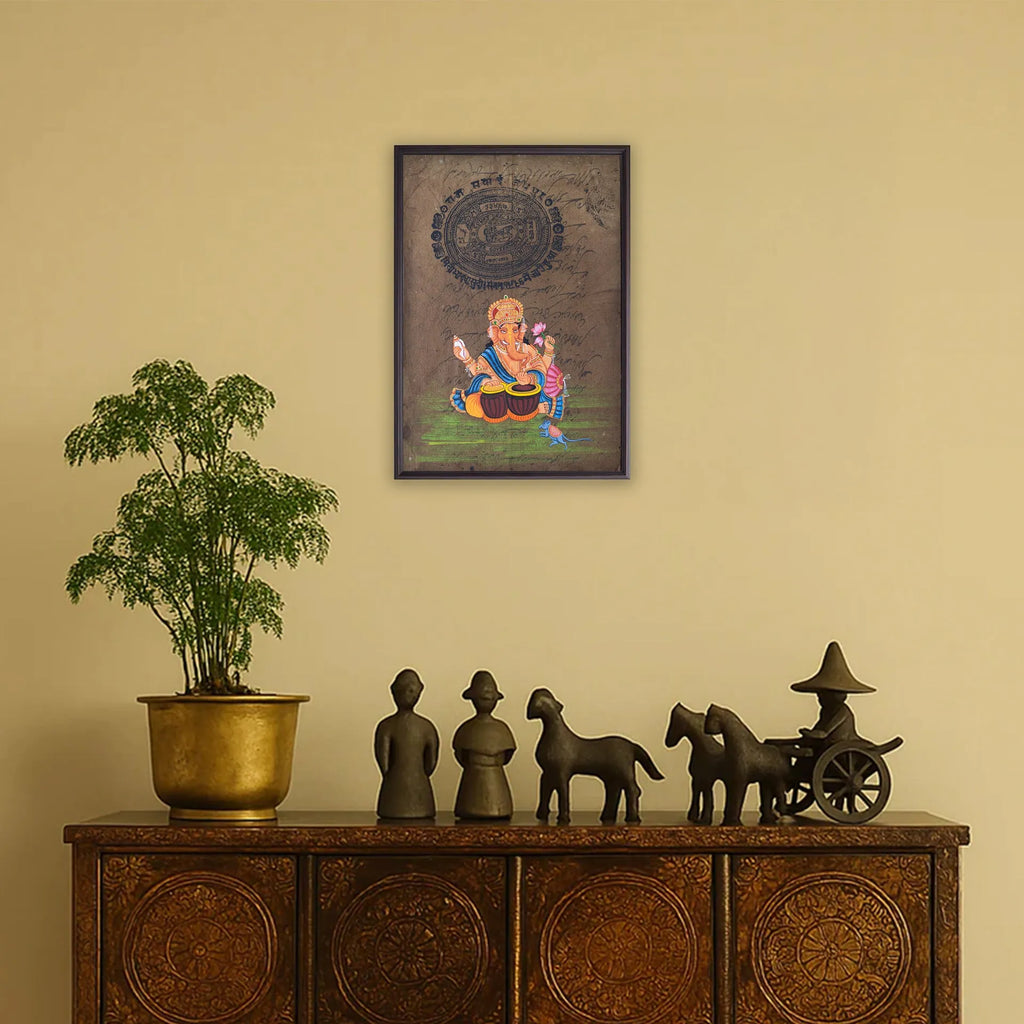 Ganpati on old postal paper