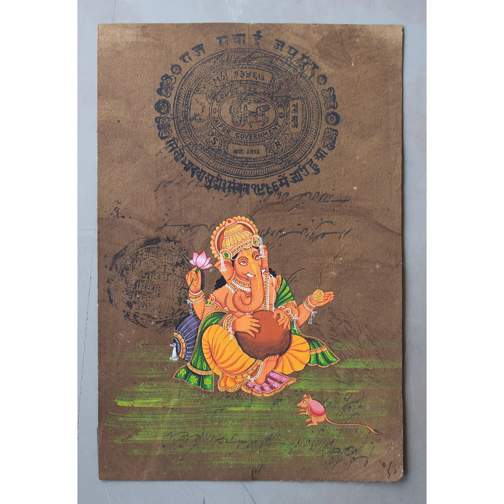 Ganpati on old postal paper