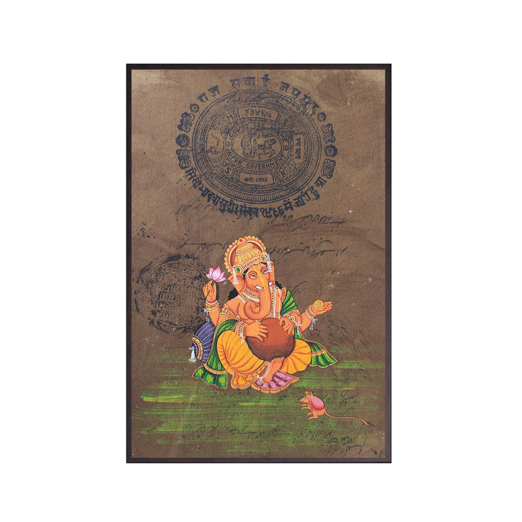 Ganpati on old postal paper
