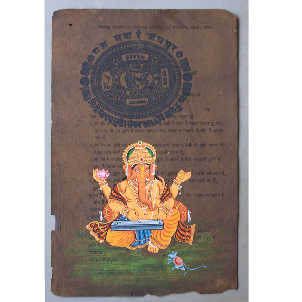 Ganpati on old postal paper