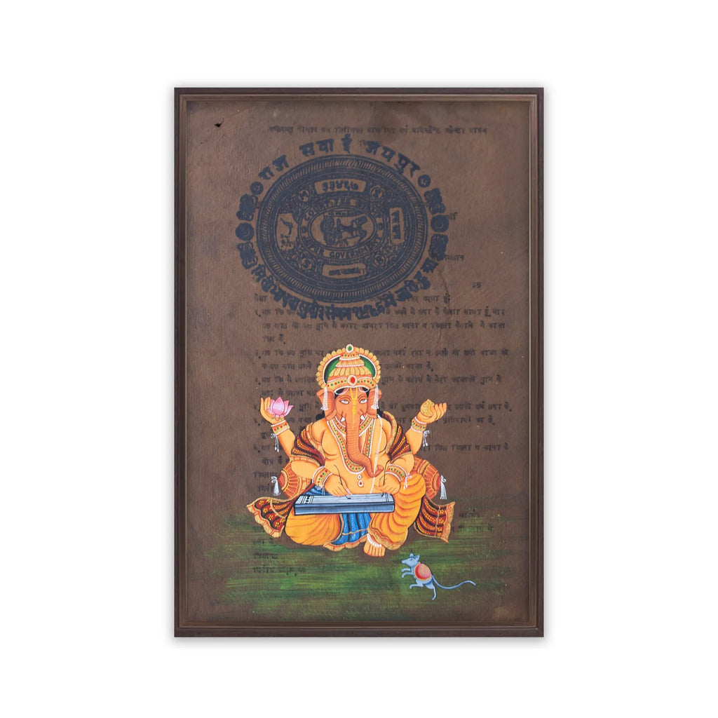 Ganpati on old postal paper