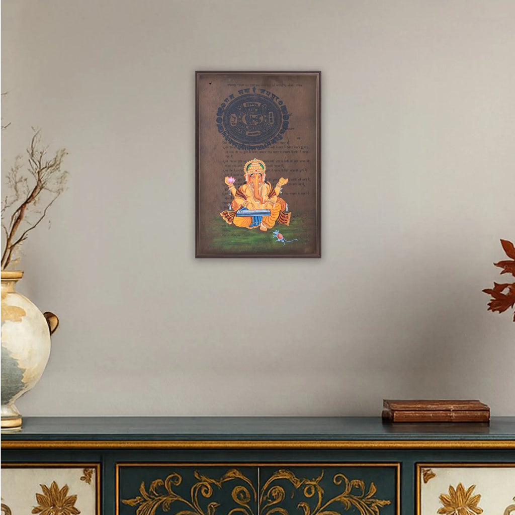 Ganpati on old postal paper