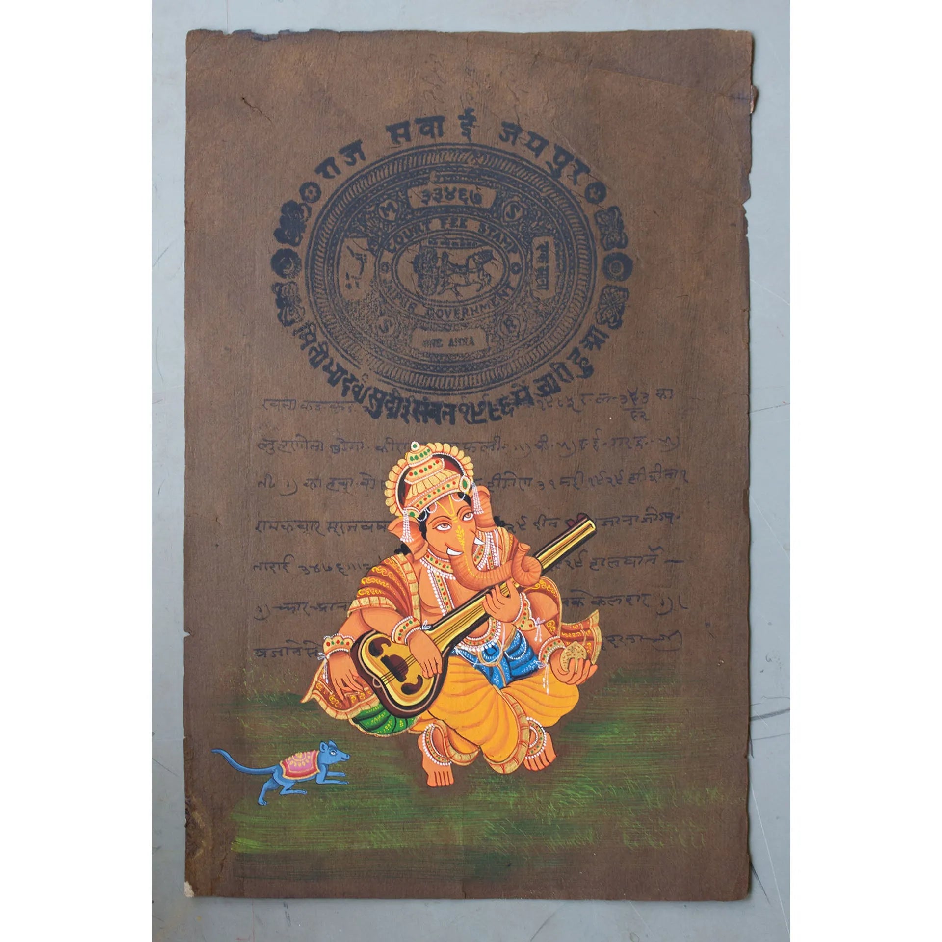 Ganpati on old postal paper
