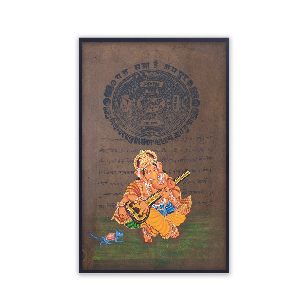 Ganpati on old postal paper