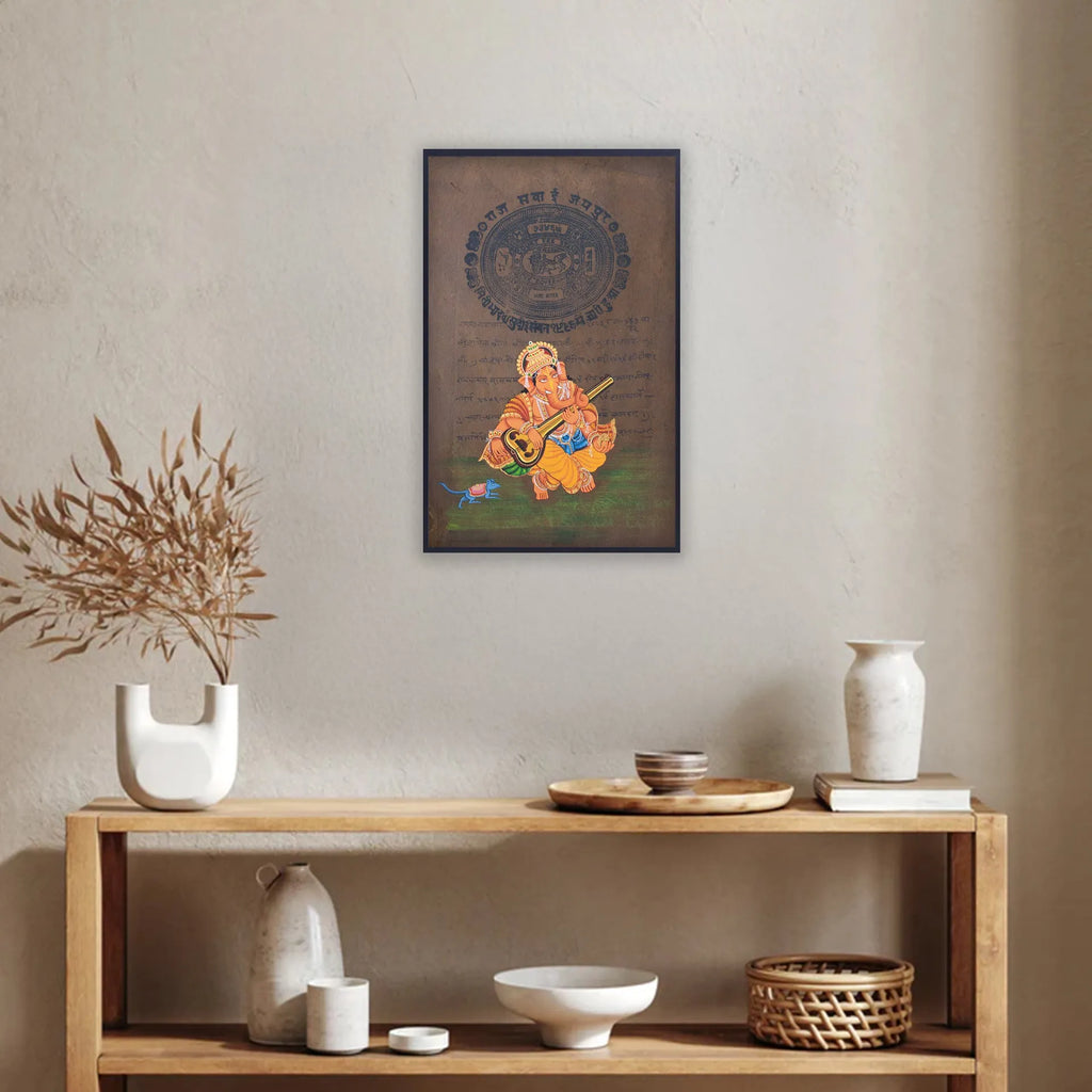 Ganpati on old postal paper