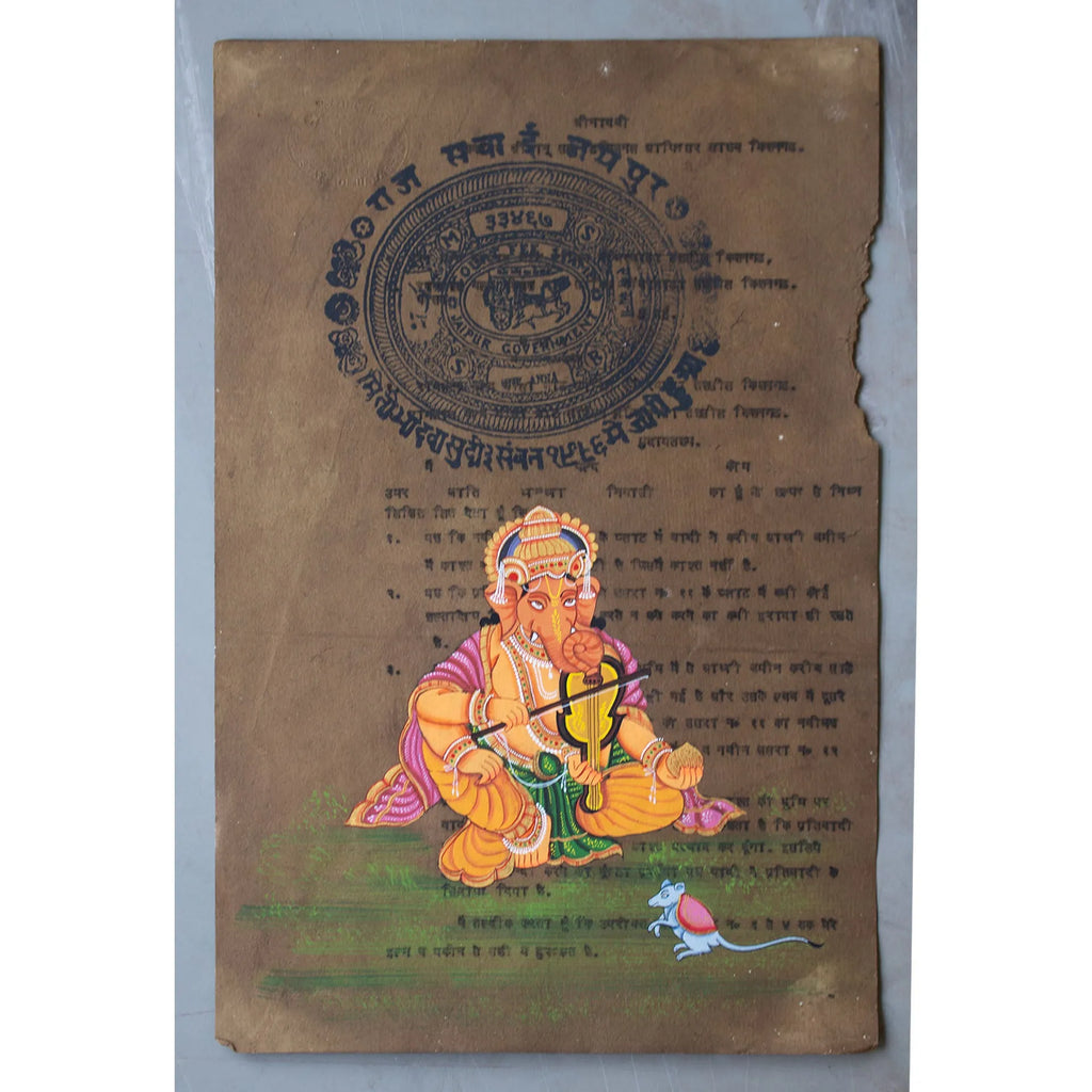 Ganpati on old postal paper
