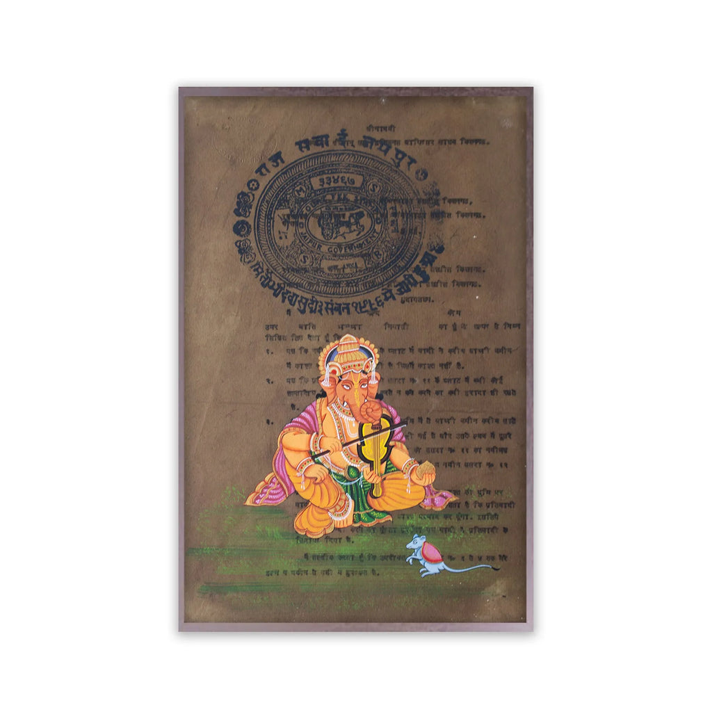 Ganpati on old postal paper