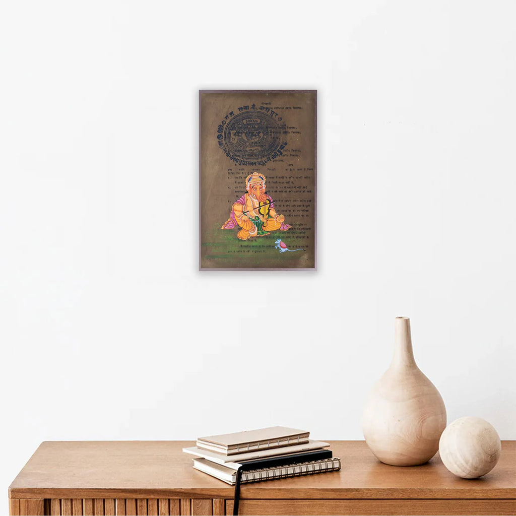 Ganpati on old postal paper