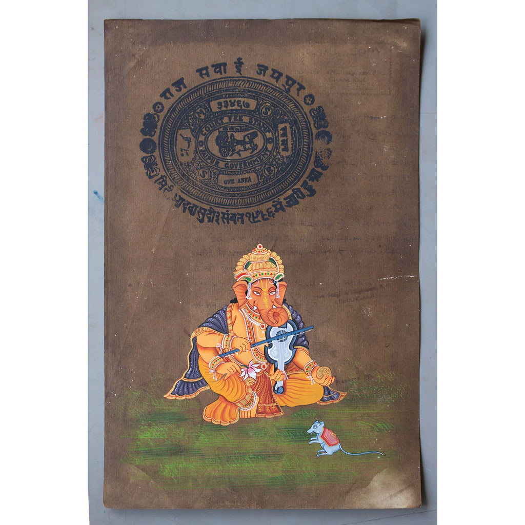 Ganpati on old postal paper