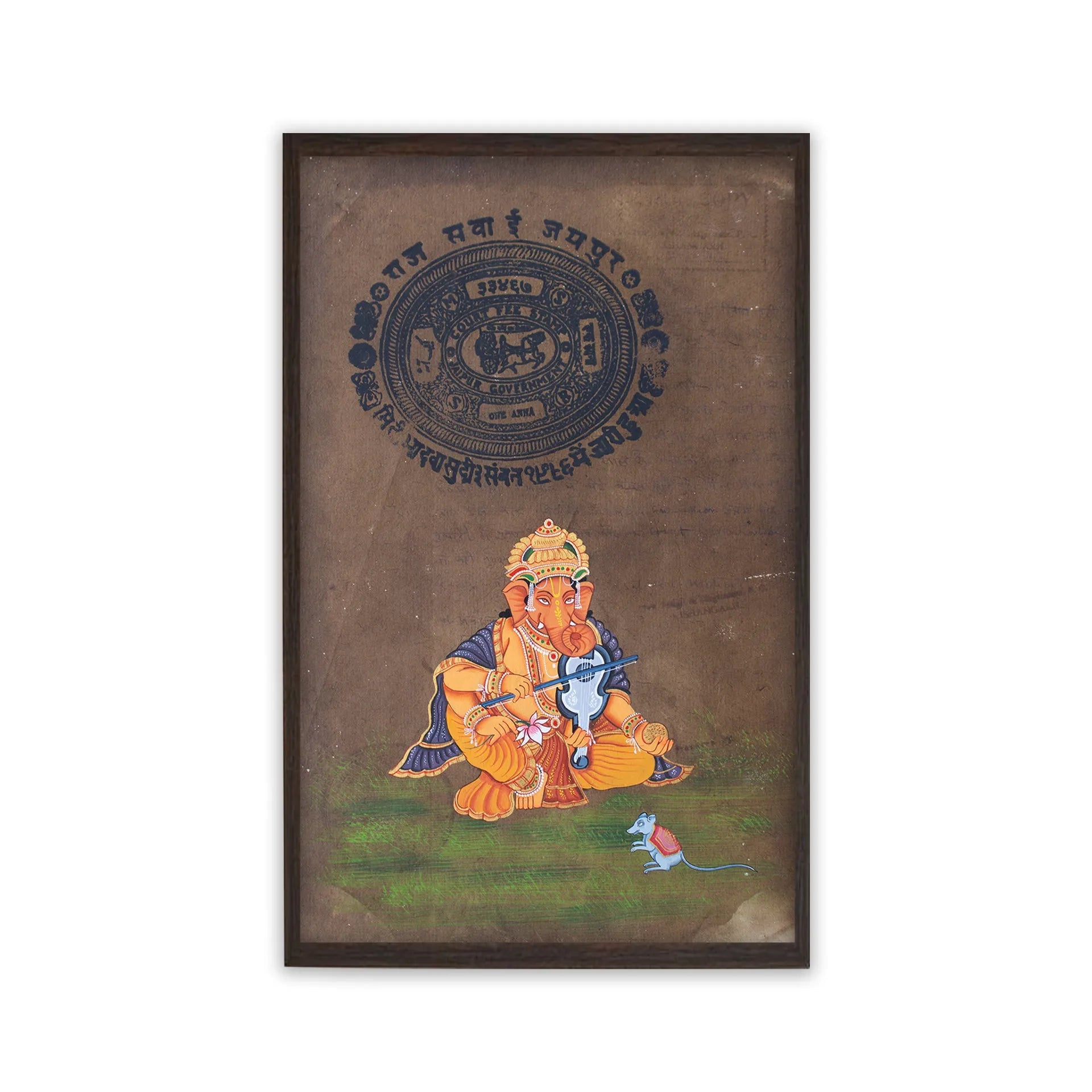 Ganpati on old postal paper
