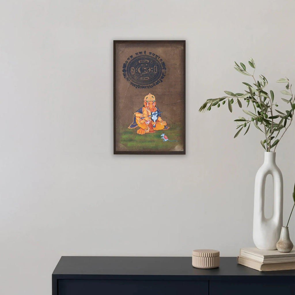 Ganpati on old postal paper