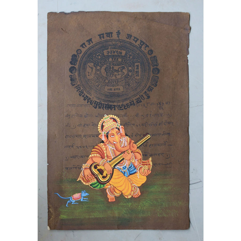Ganpati on old postal paper