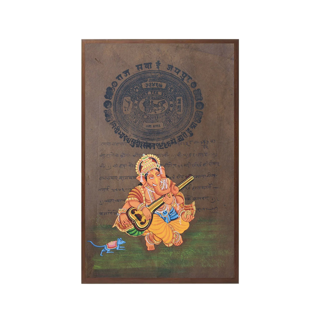 Ganpati on old postal paper