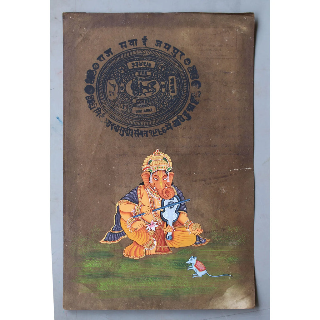 Ganpati on old postal paper
