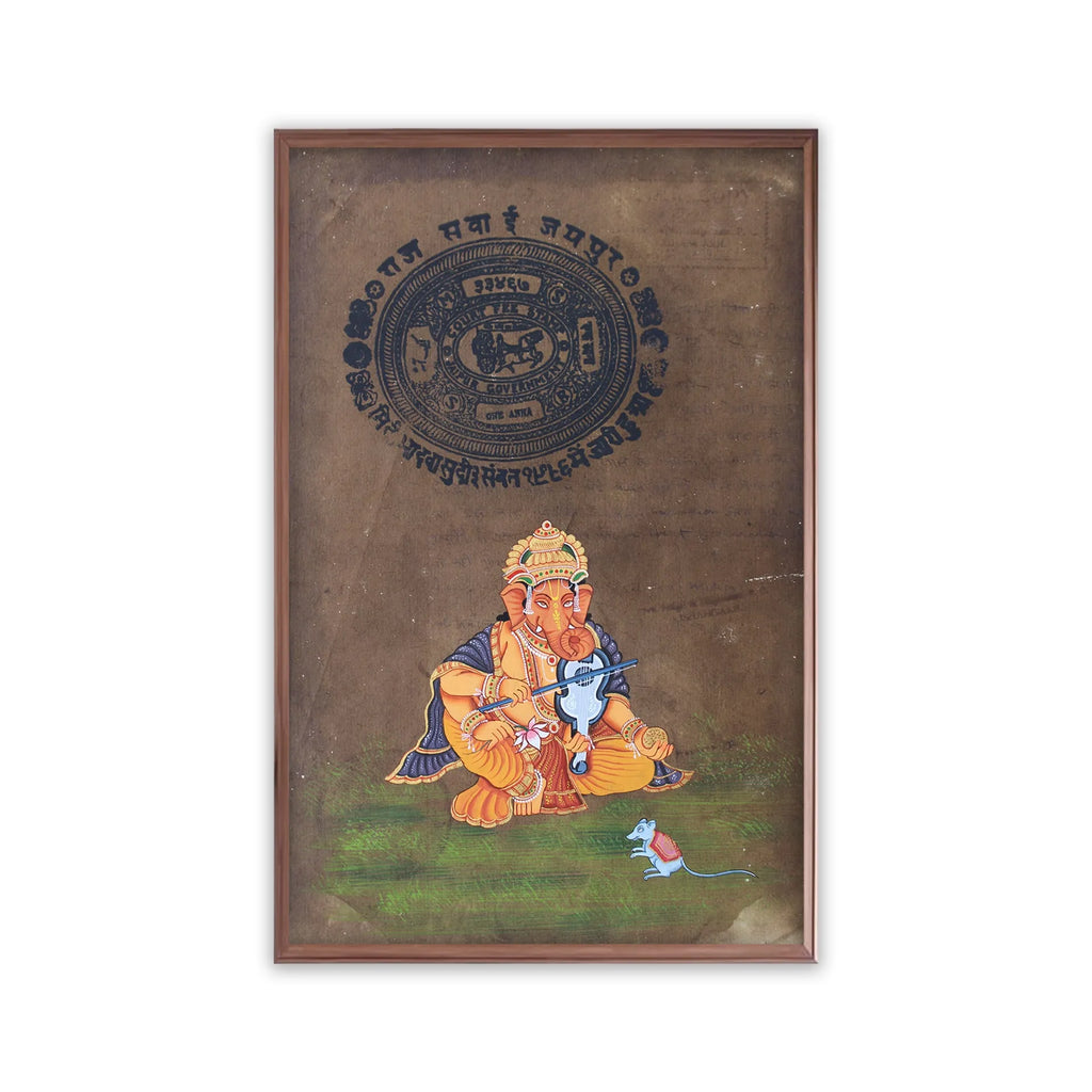 Ganpati on old postal paper