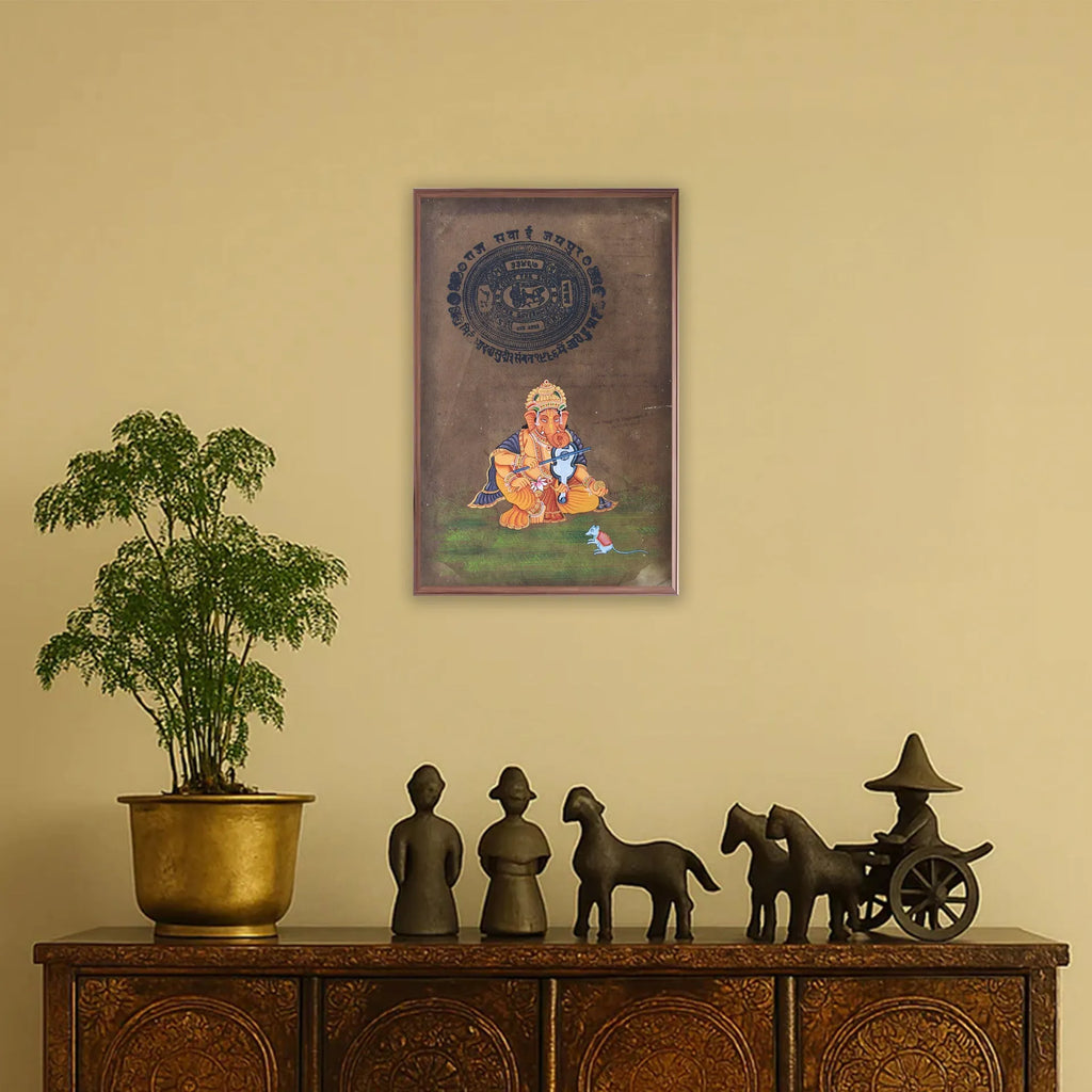 Ganpati on old postal paper