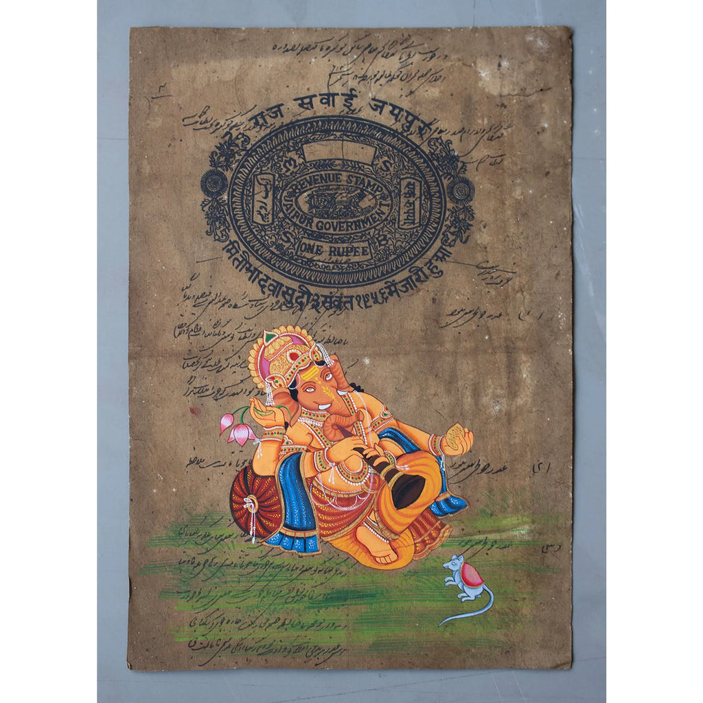Ganpati on old postal paper
