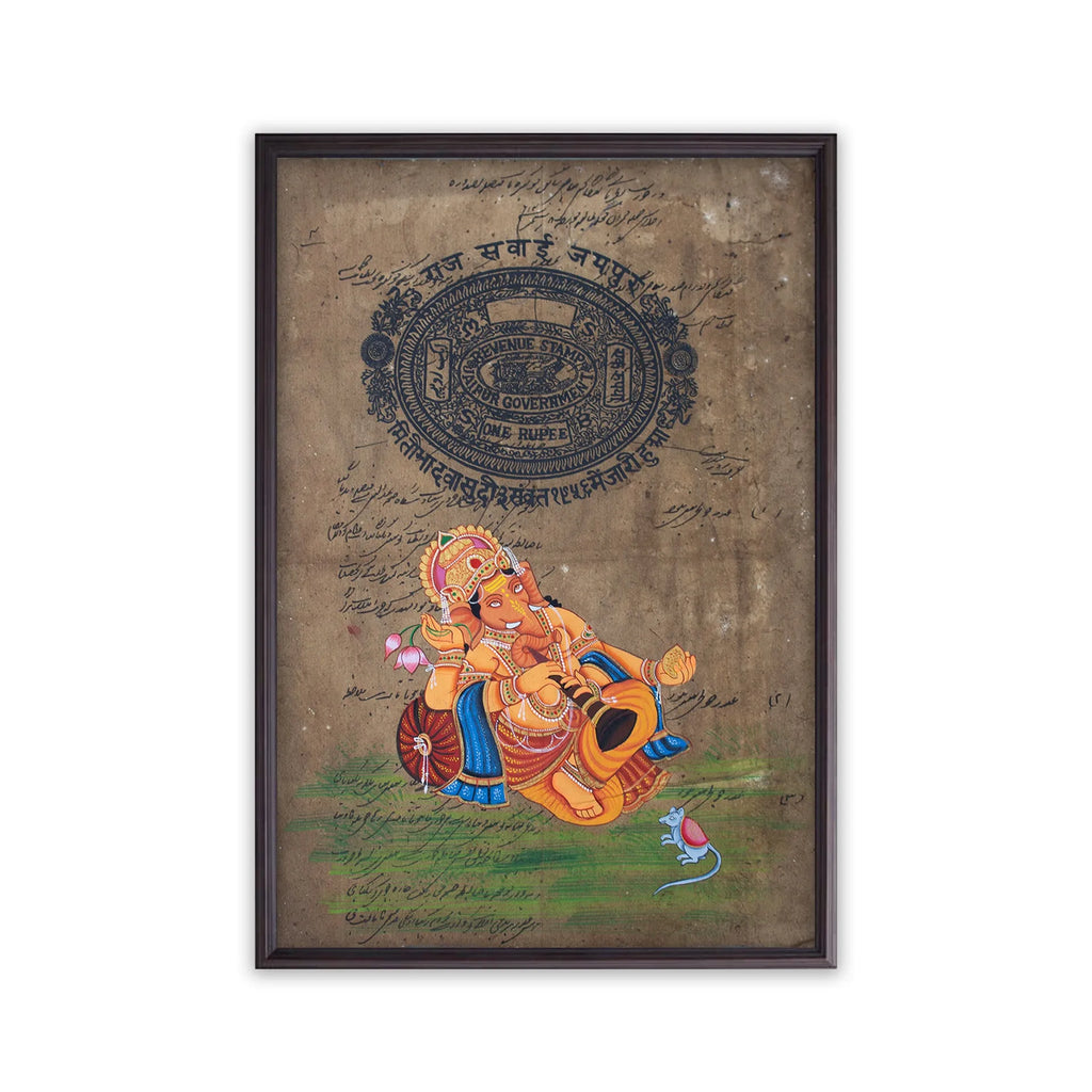 Ganpati on old postal paper
