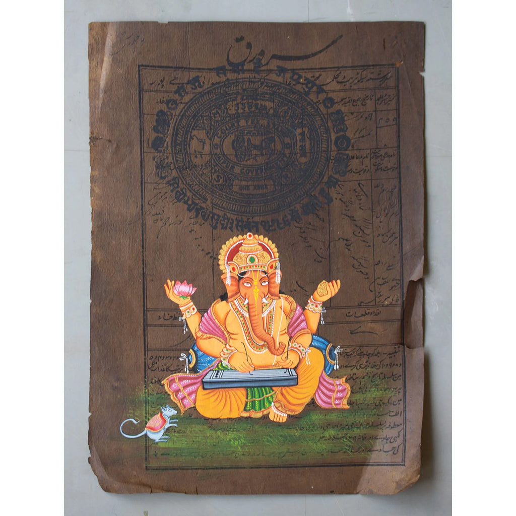 Ganpati on old postal paper