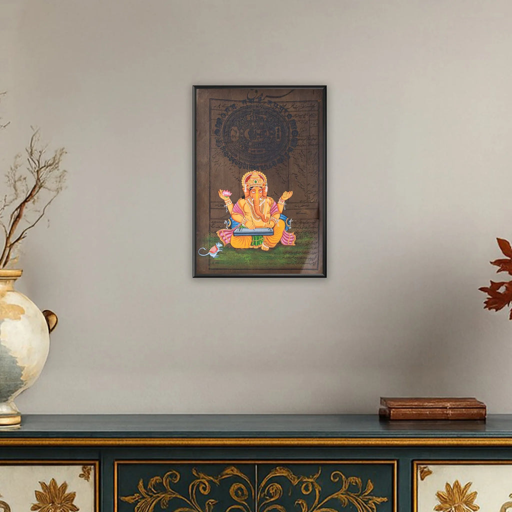 Ganpati on old postal paper