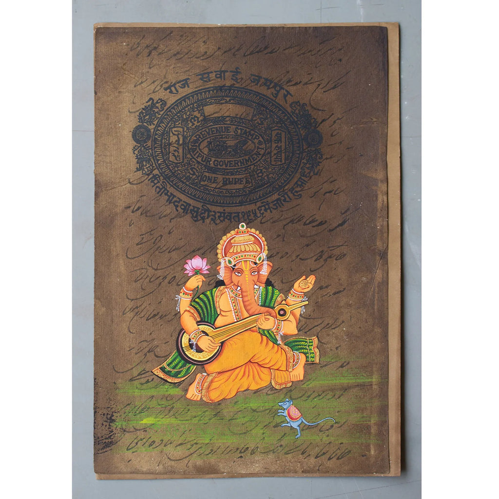Ganpati on old postal paper