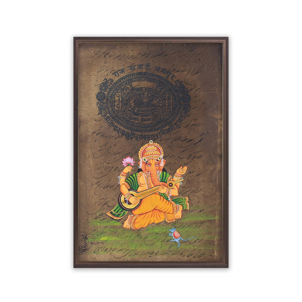 Ganpati on old postal paper