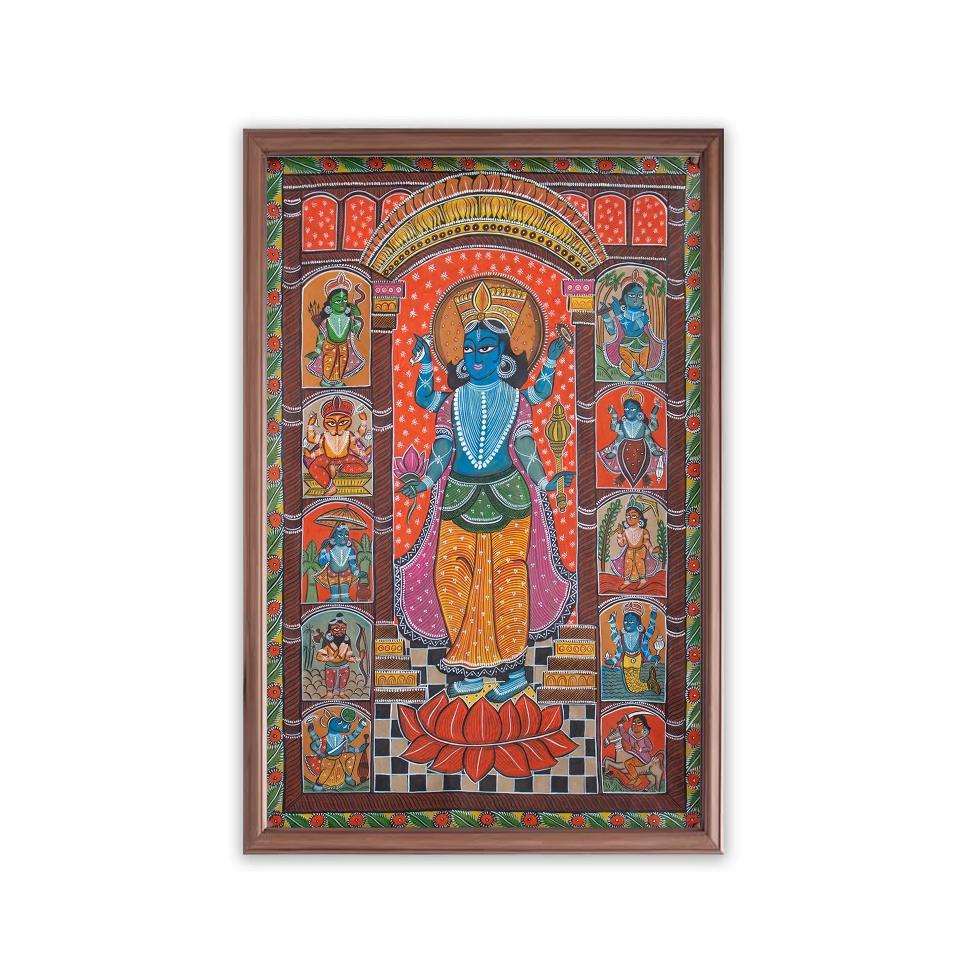 Bengal Pattachitra - Dasavatar of Vishnu