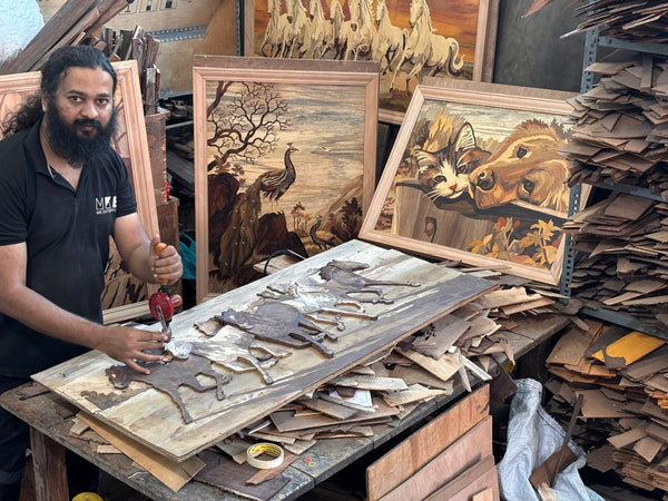 Mysore Rosewood Inlay – Tiger in the Rapids