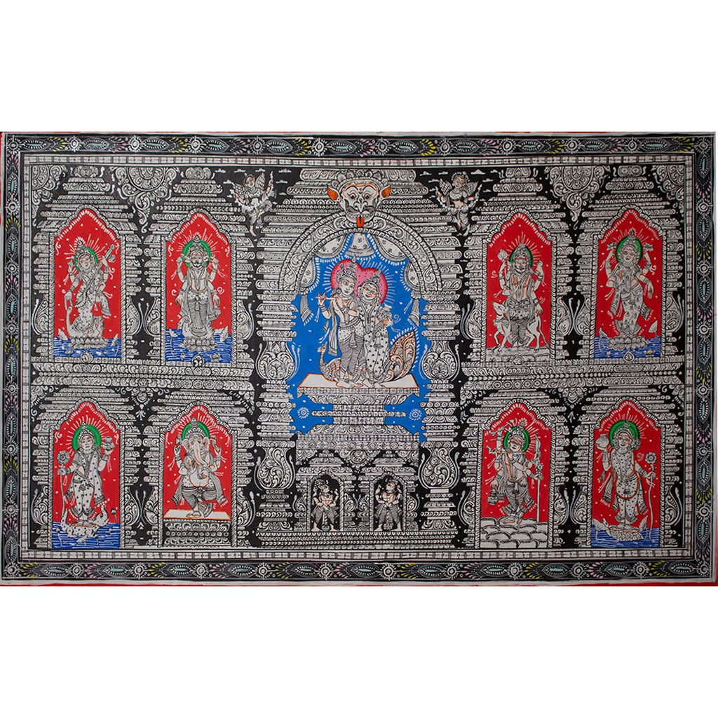 Orissa Pattachitra - Krishna story- Mukhshala