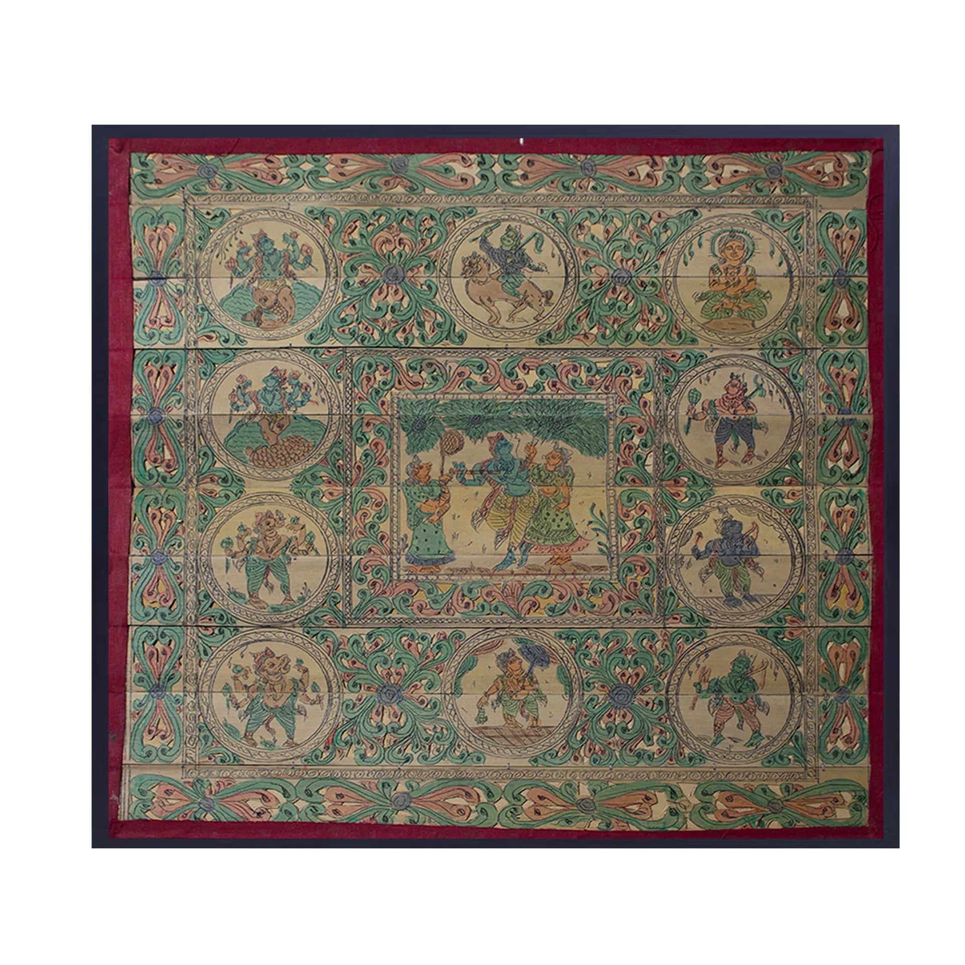 Palm Leaf - Radha Krishna and Dasavtar