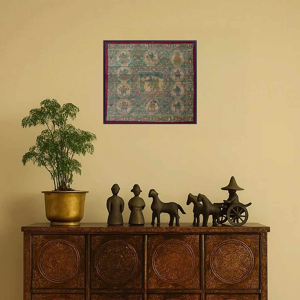 Palm Leaf - Radha Krishna and Dasavtar