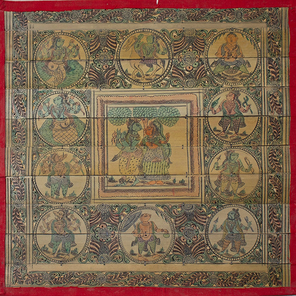 Palm Leaf - Radha Krishna and Dasavtar