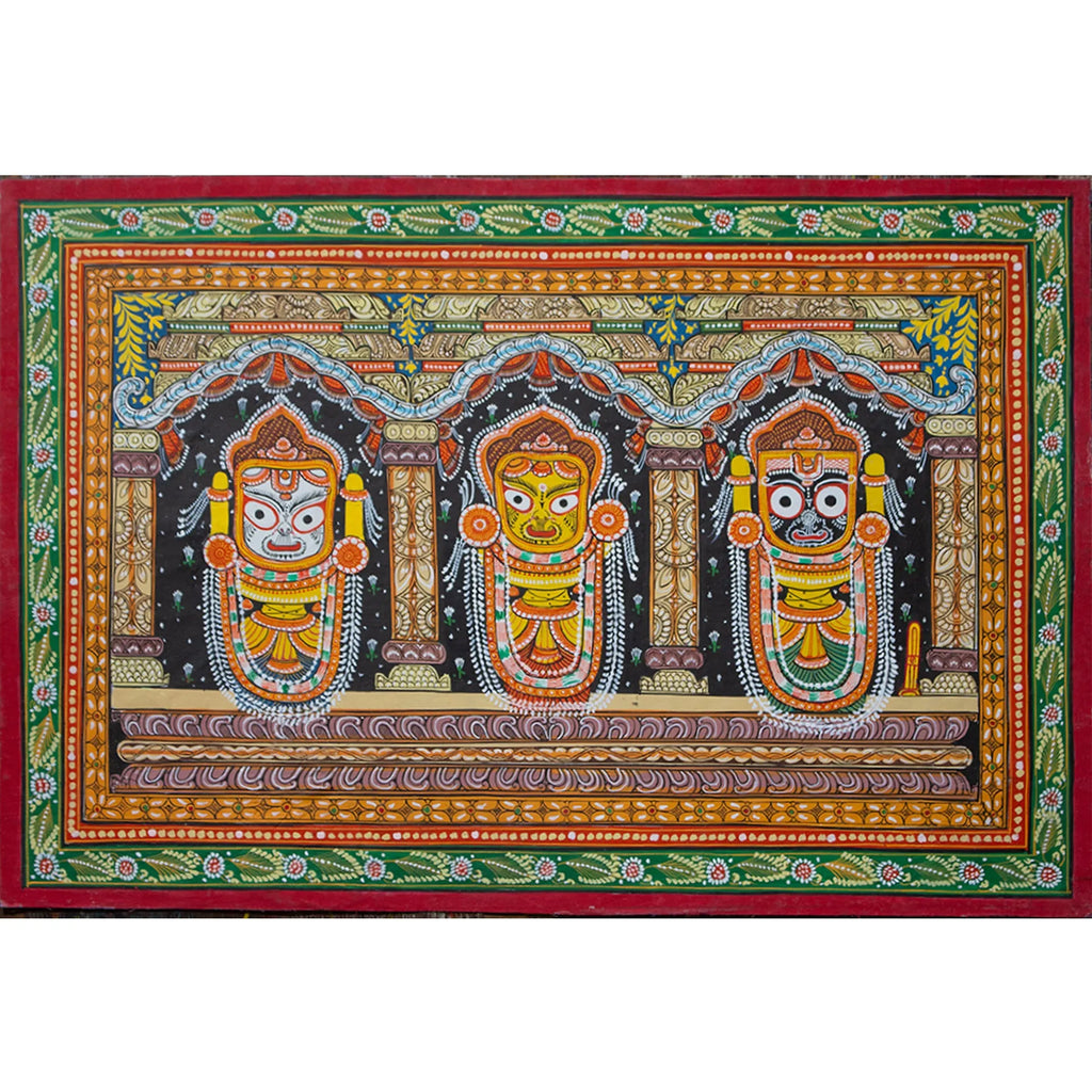 Orissa Pattachitra - Jagannath, Balram and Subhdra