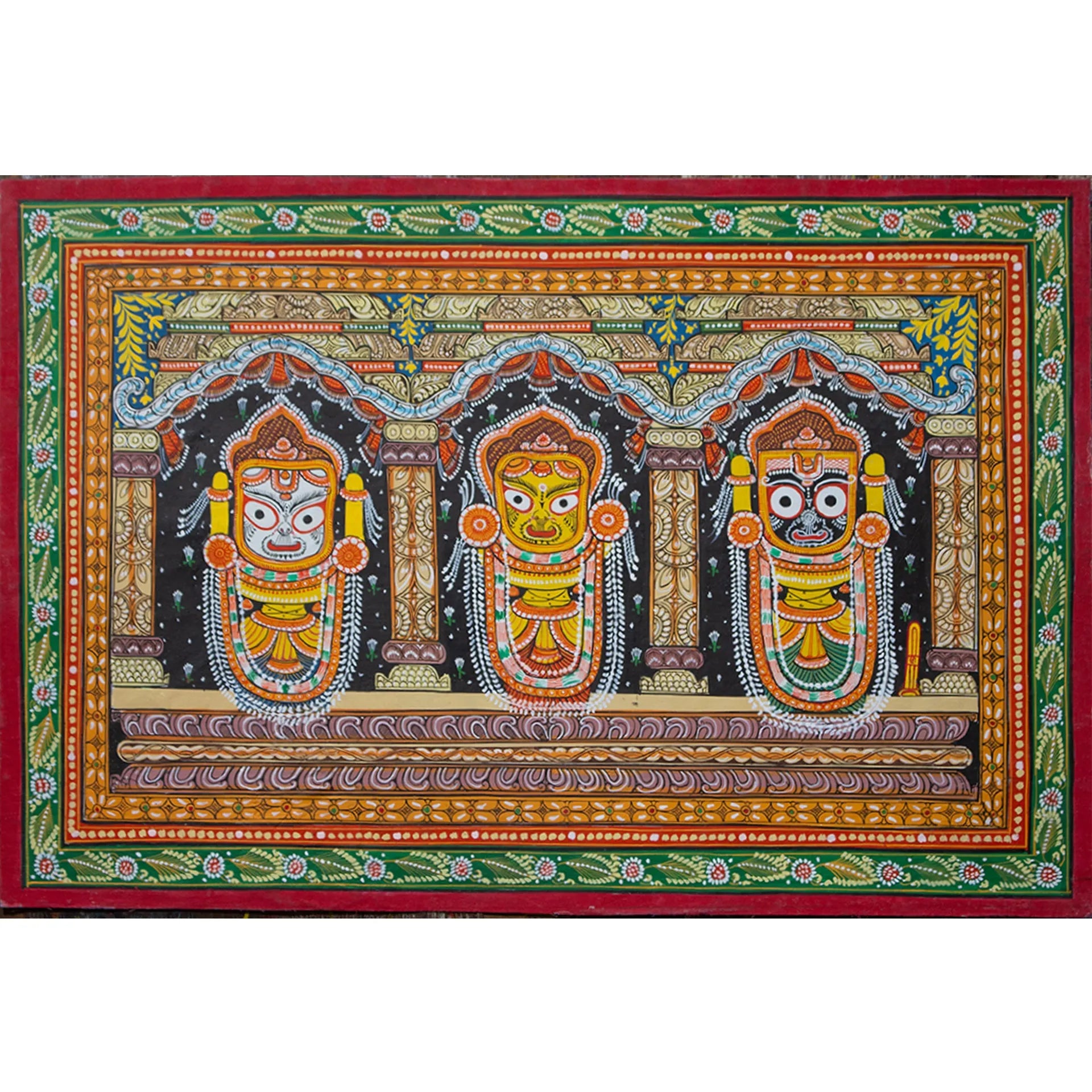 Orissa Pattachitra - Jagannath, Balram and Subhdra