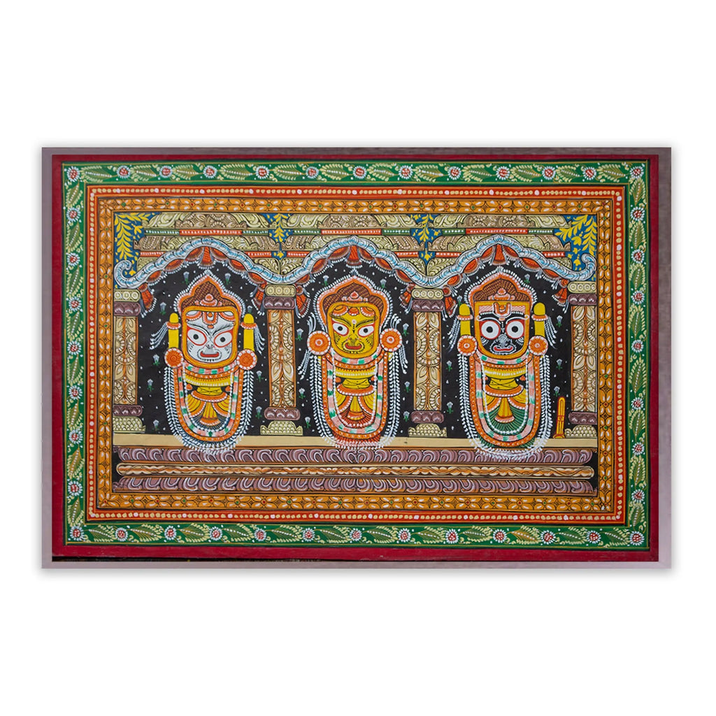 Orissa Pattachitra - Jagannath, Balram and Subhdra