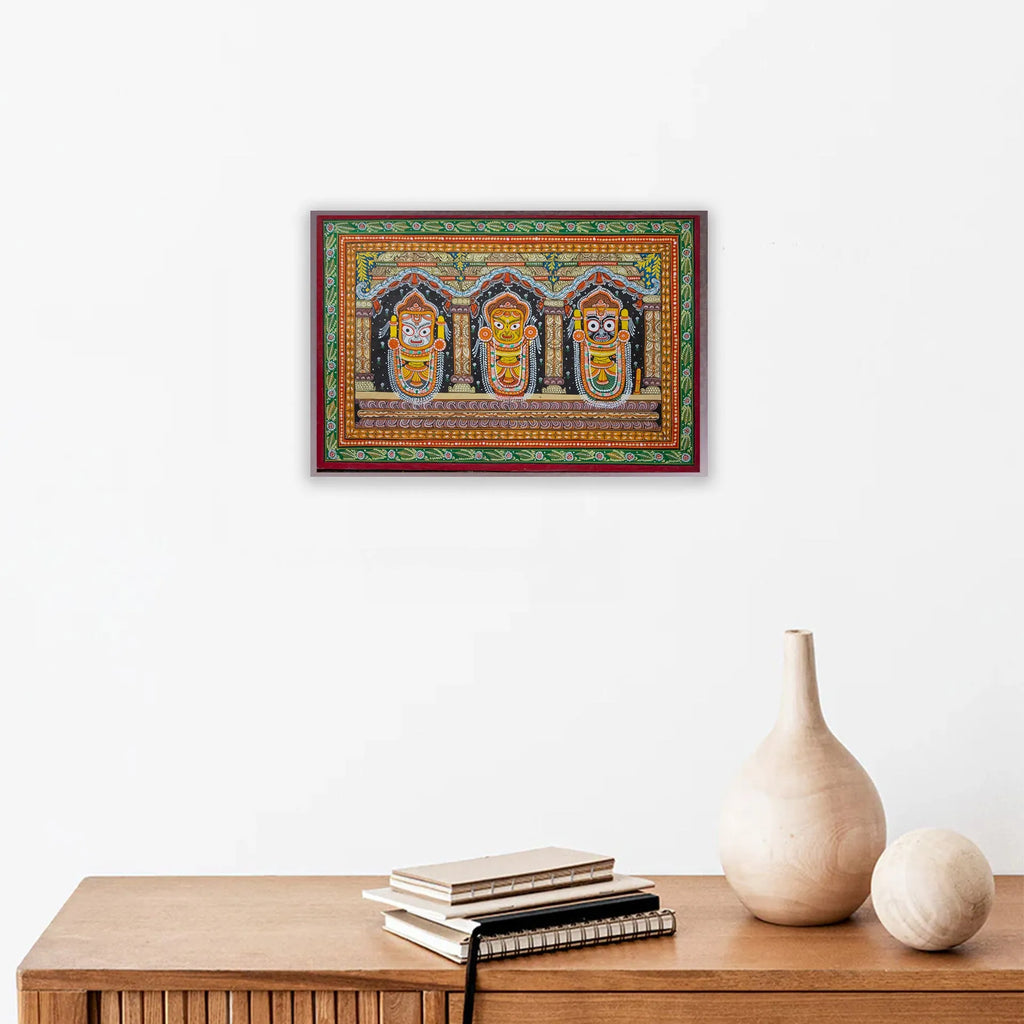Orissa Pattachitra - Jagannath, Balram and Subhdra