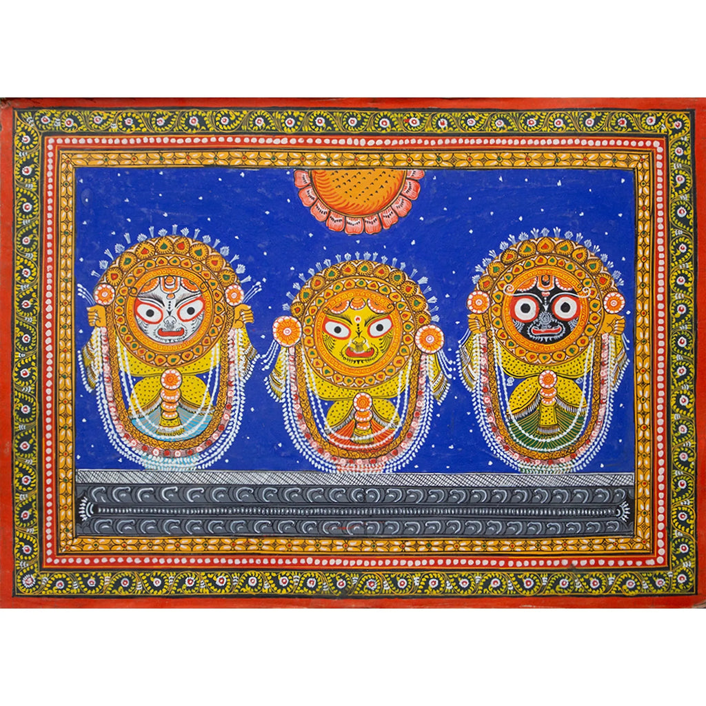 Orissa Pattachitra - Jagannath, Balram and Subhdra