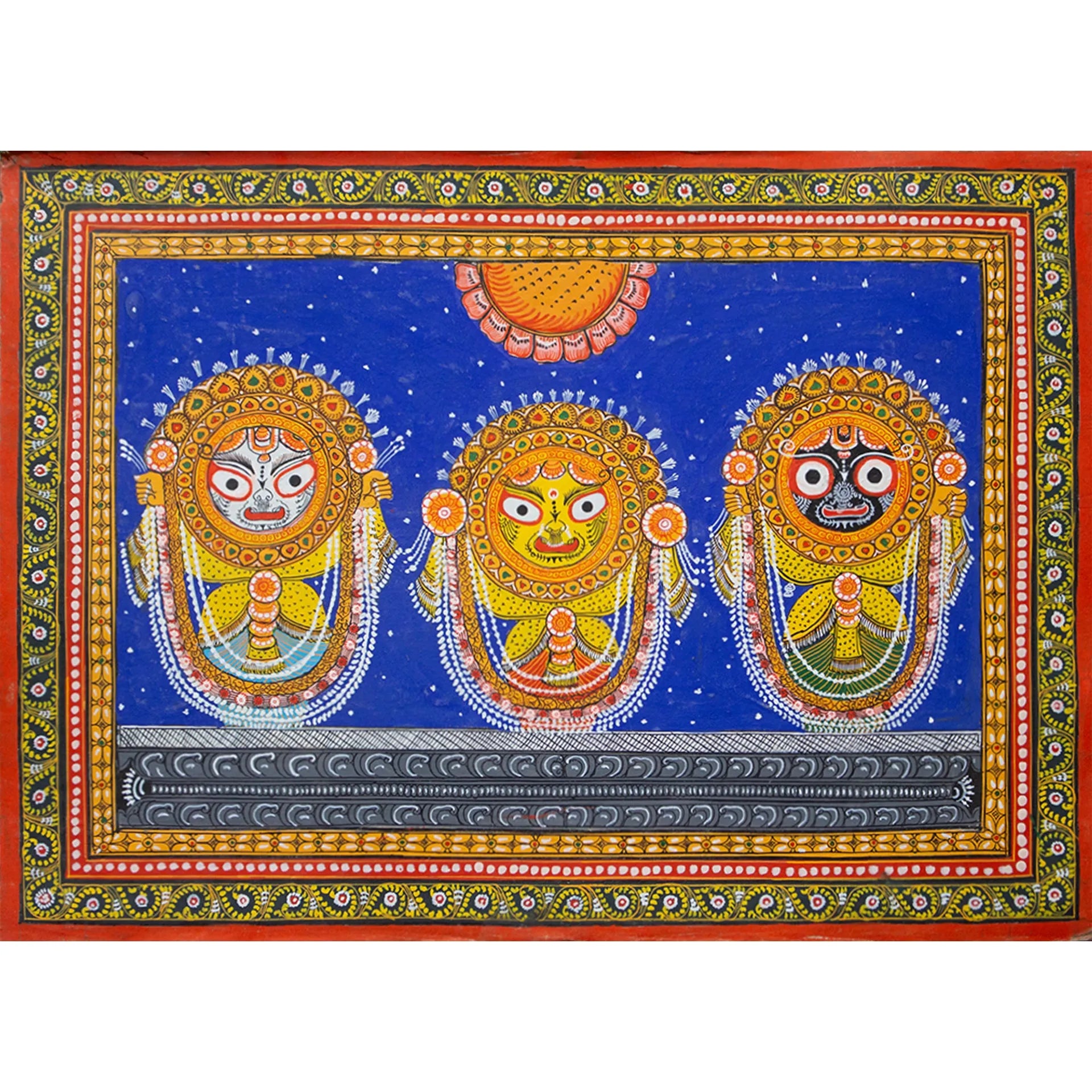 Orissa Pattachitra - Jagannath, Balram and Subhdra